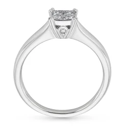 Beaverbrooks 18ct White Gold Diamond Princess Cut Cluster Engagement Ring