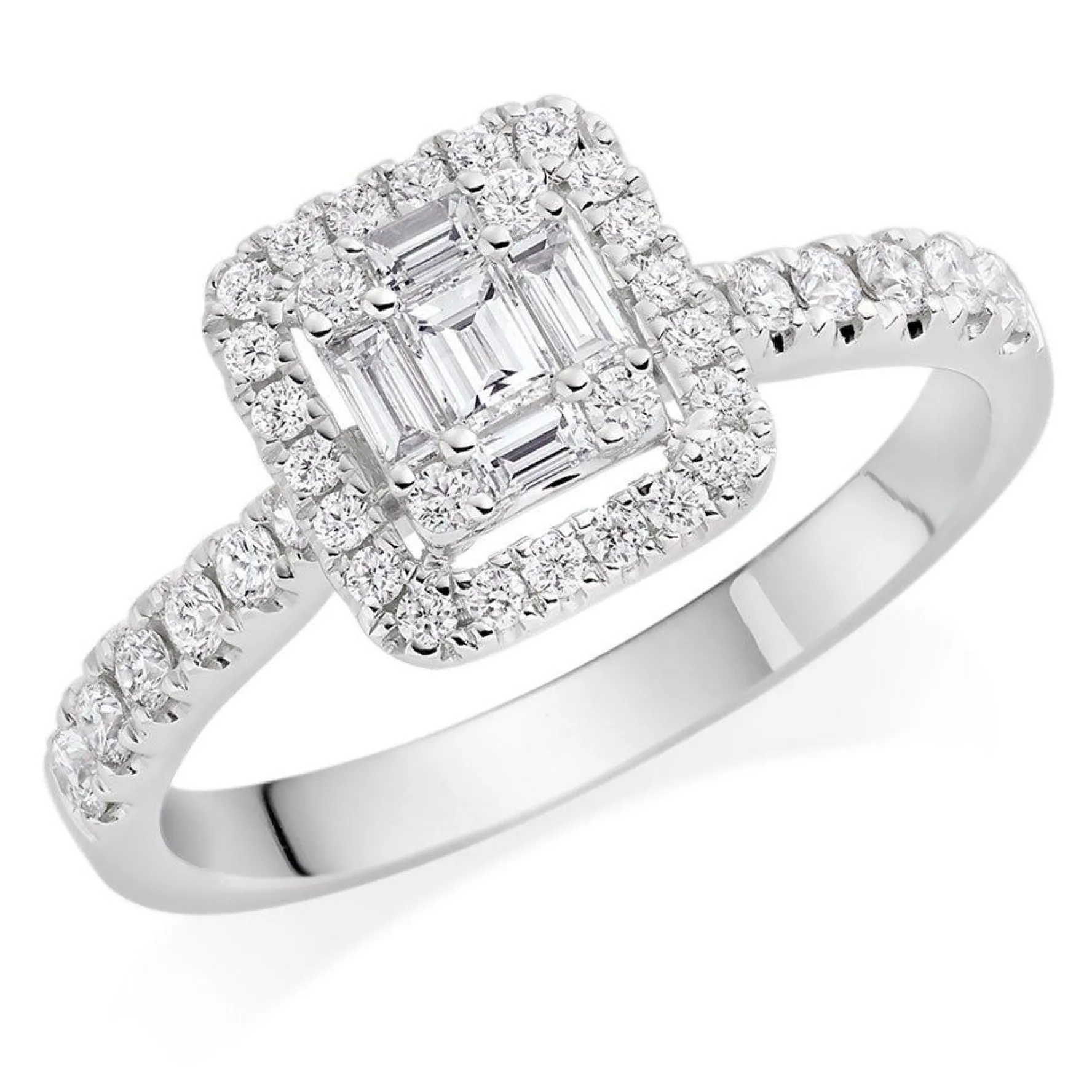 Beaverbrooks 18ct White Gold Diamond Cluster Ring