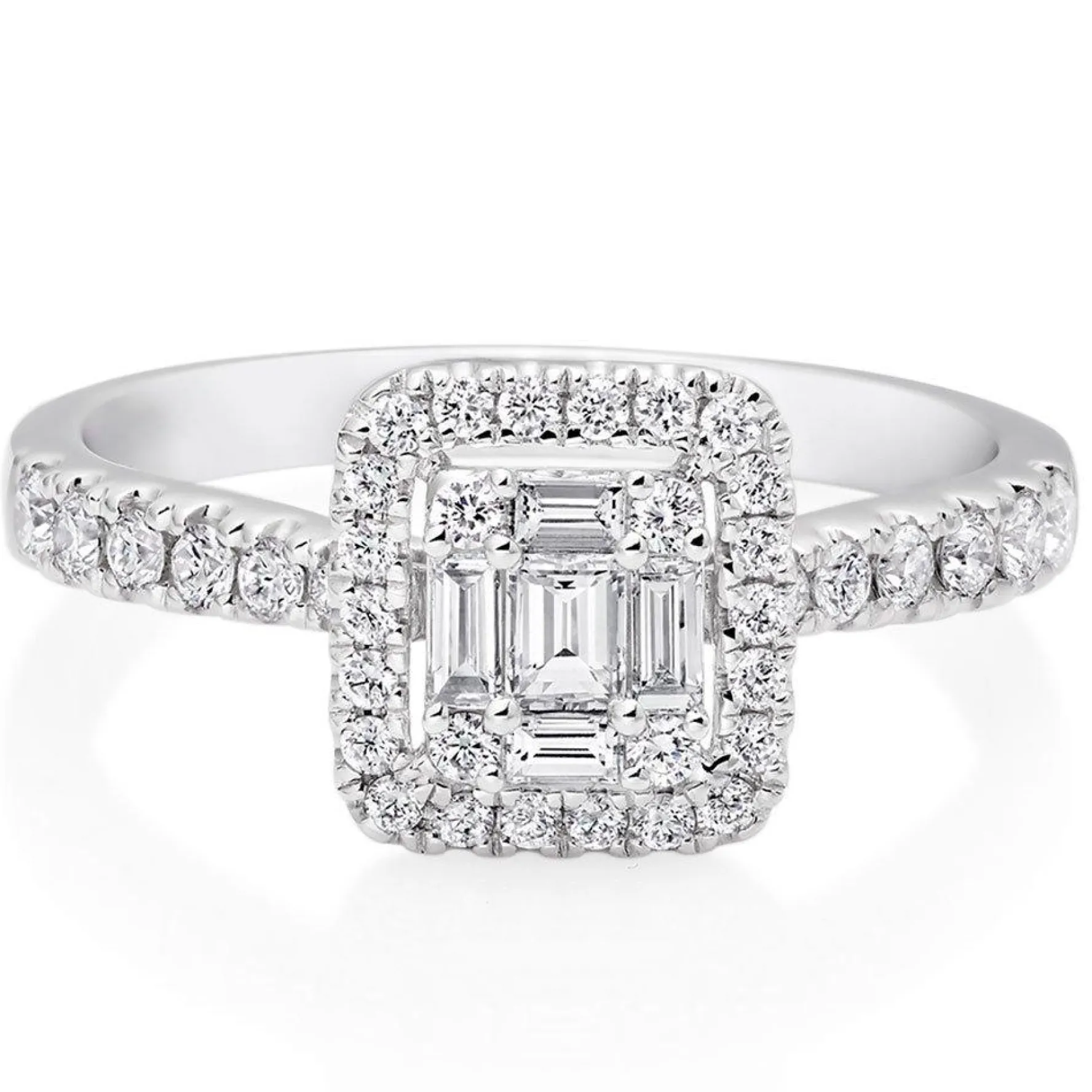 Beaverbrooks 18ct White Gold Diamond Cluster Ring