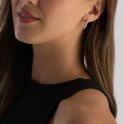 Beaverbrooks 9ct White Gold Diamond Hoop Earrings
