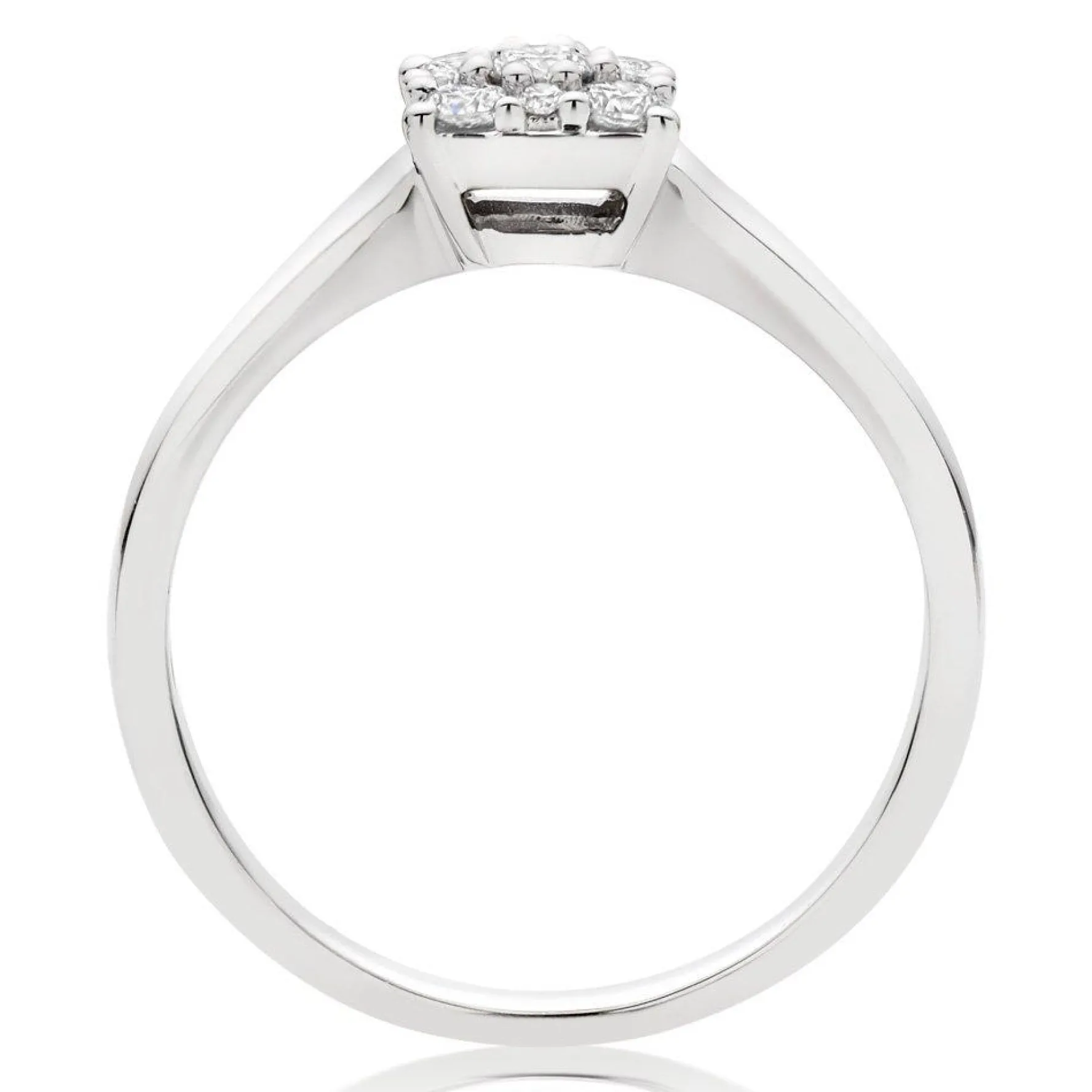Beaverbrooks 9ct White Gold Diamond Cluster Engagement Ring