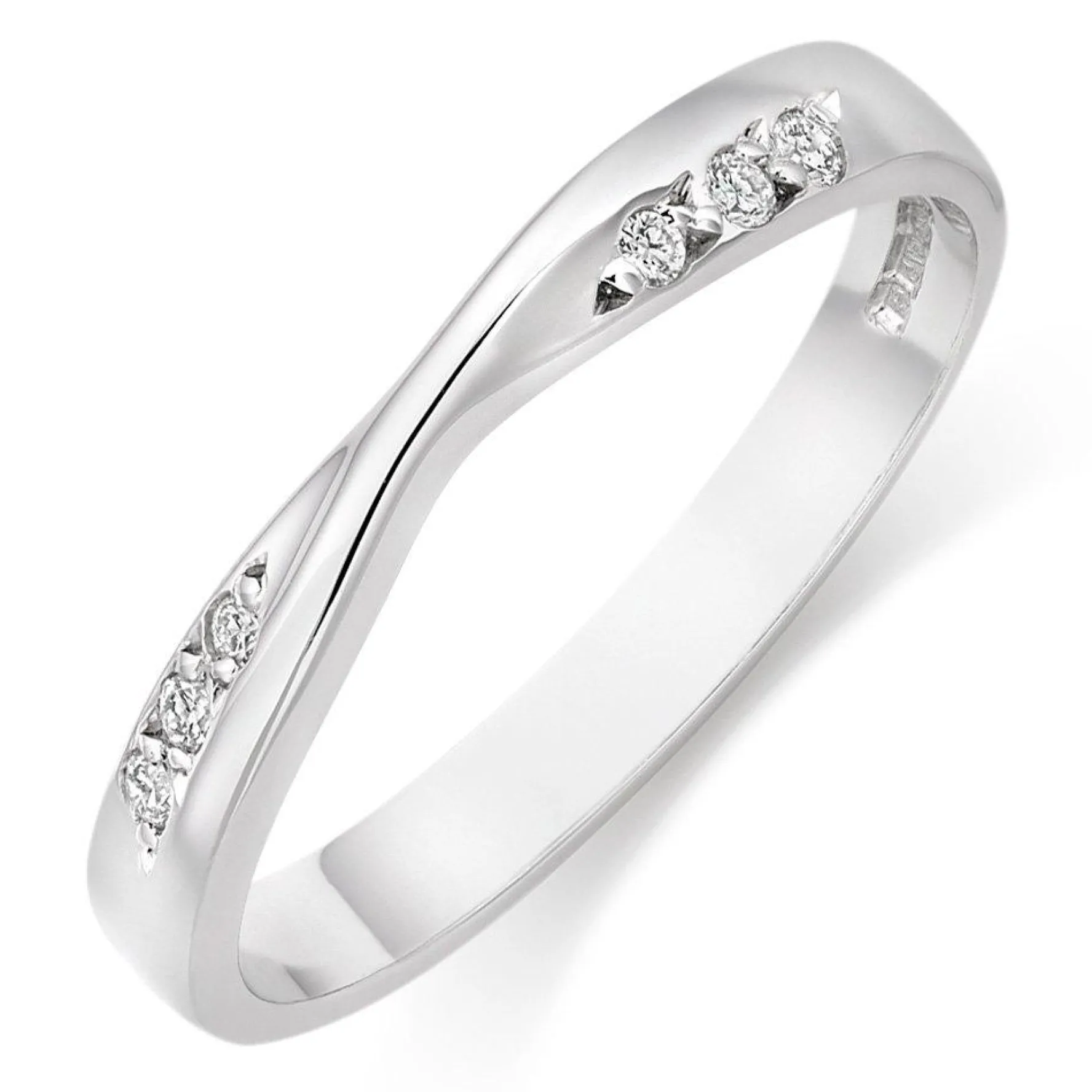 Beaverbrooks 9ct White Gold Diamond 3mm Wedding Ring