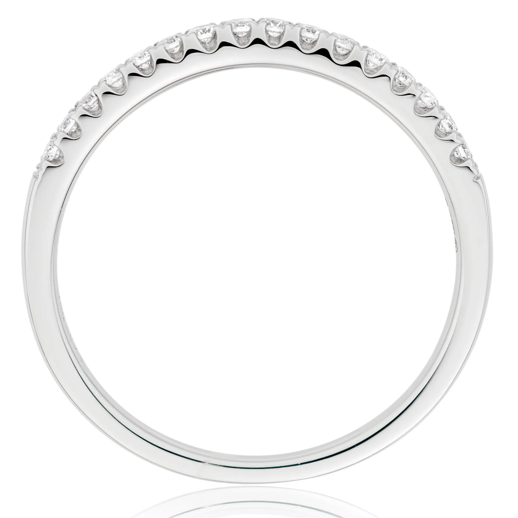 Beaverbrooks 18ct White Gold Diamond Shaped 1.5mm Wedding Ring