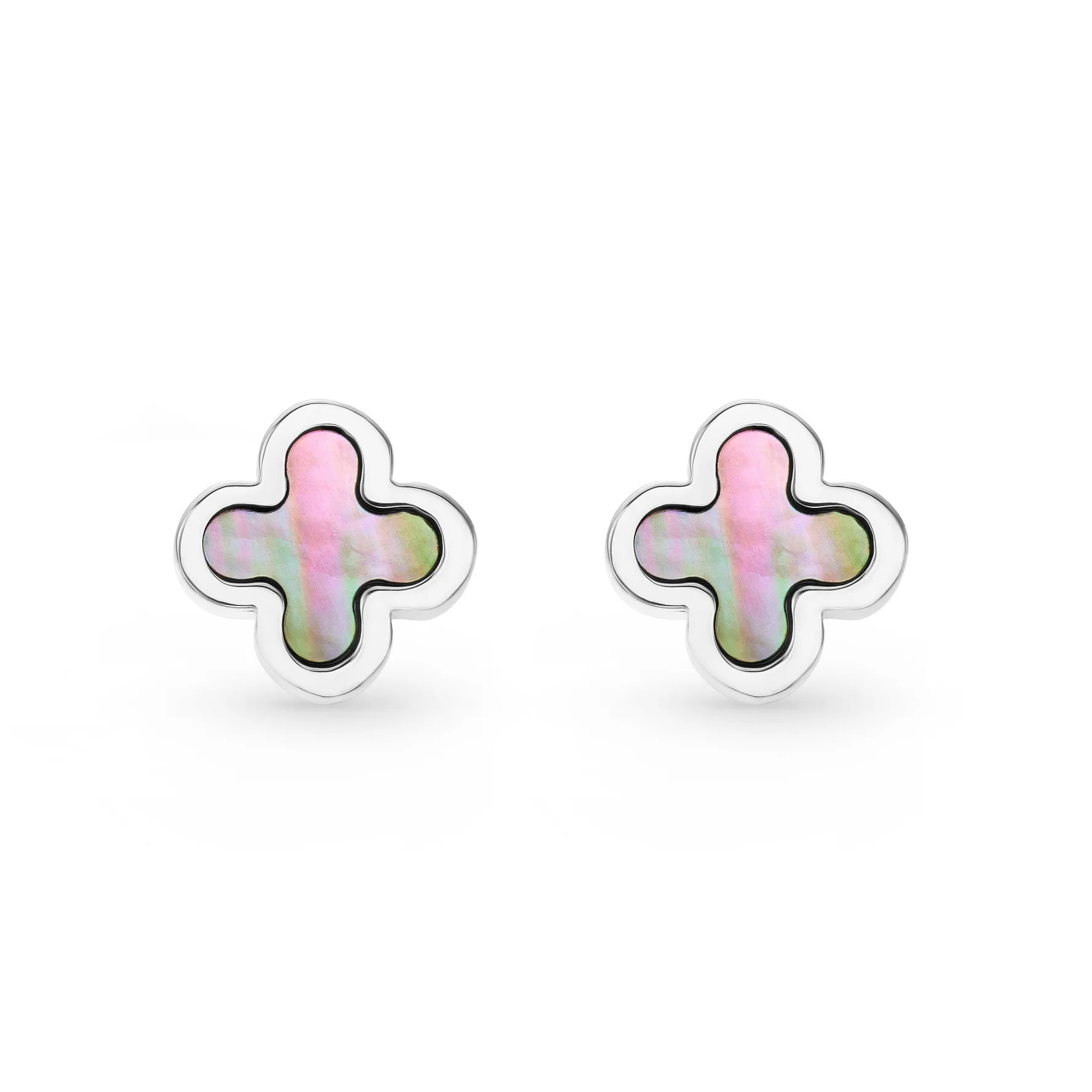 Beaverbrooks 9ct White Gold Mother of Pearl Clover Earrings