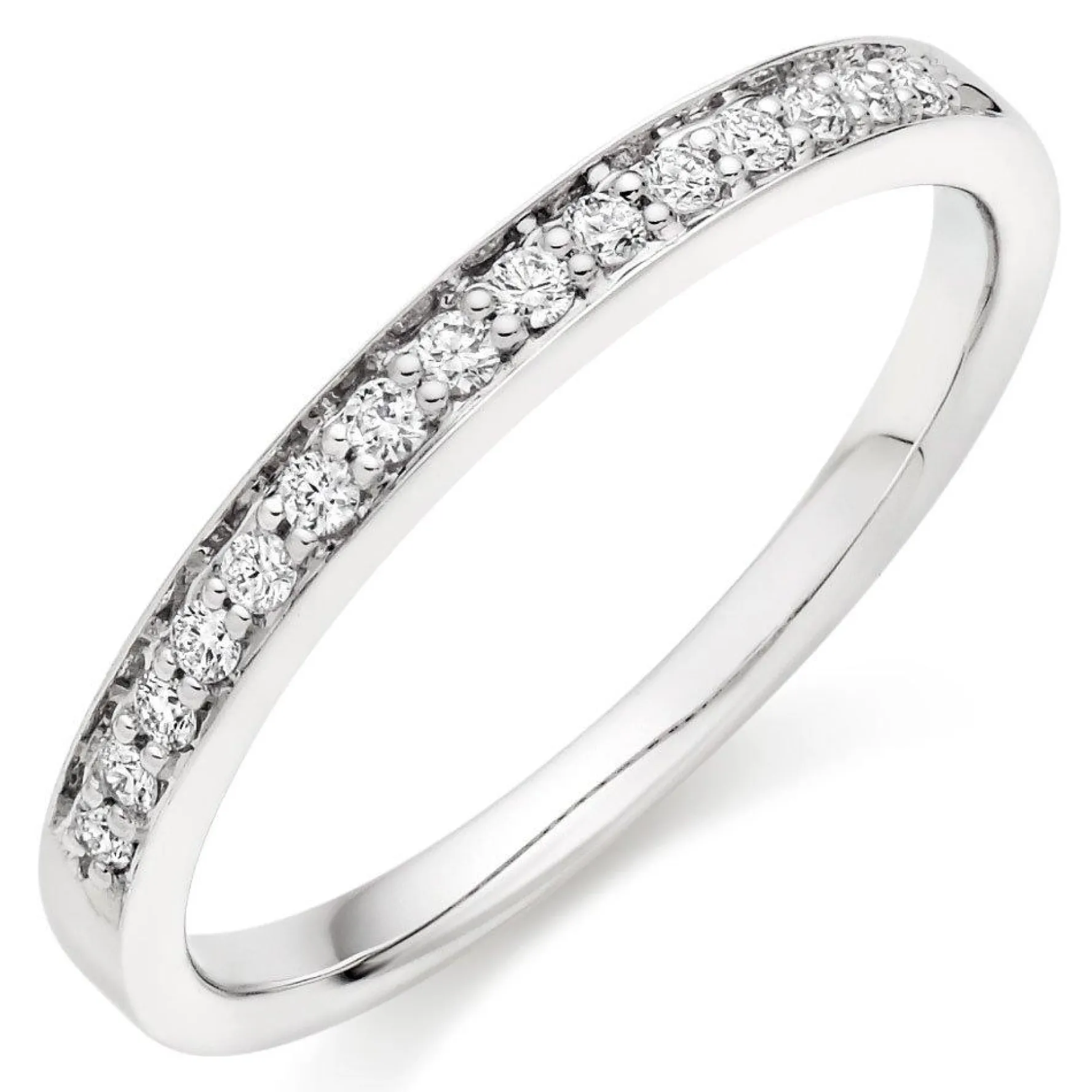 Beaverbrooks 9ct White Gold Diamond 2mm Half Eternity Ring