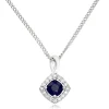 Beaverbrooks 9ct White Gold Diamond Sapphire Pendant
