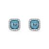 Beaverbrooks 9ct White Gold Diamond Blue Topaz Stud Earrings