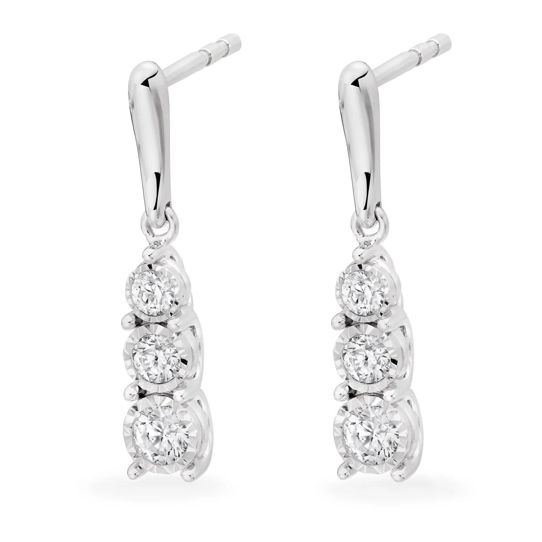 Beaverbrooks 9ct White Gold Diamond Earrings