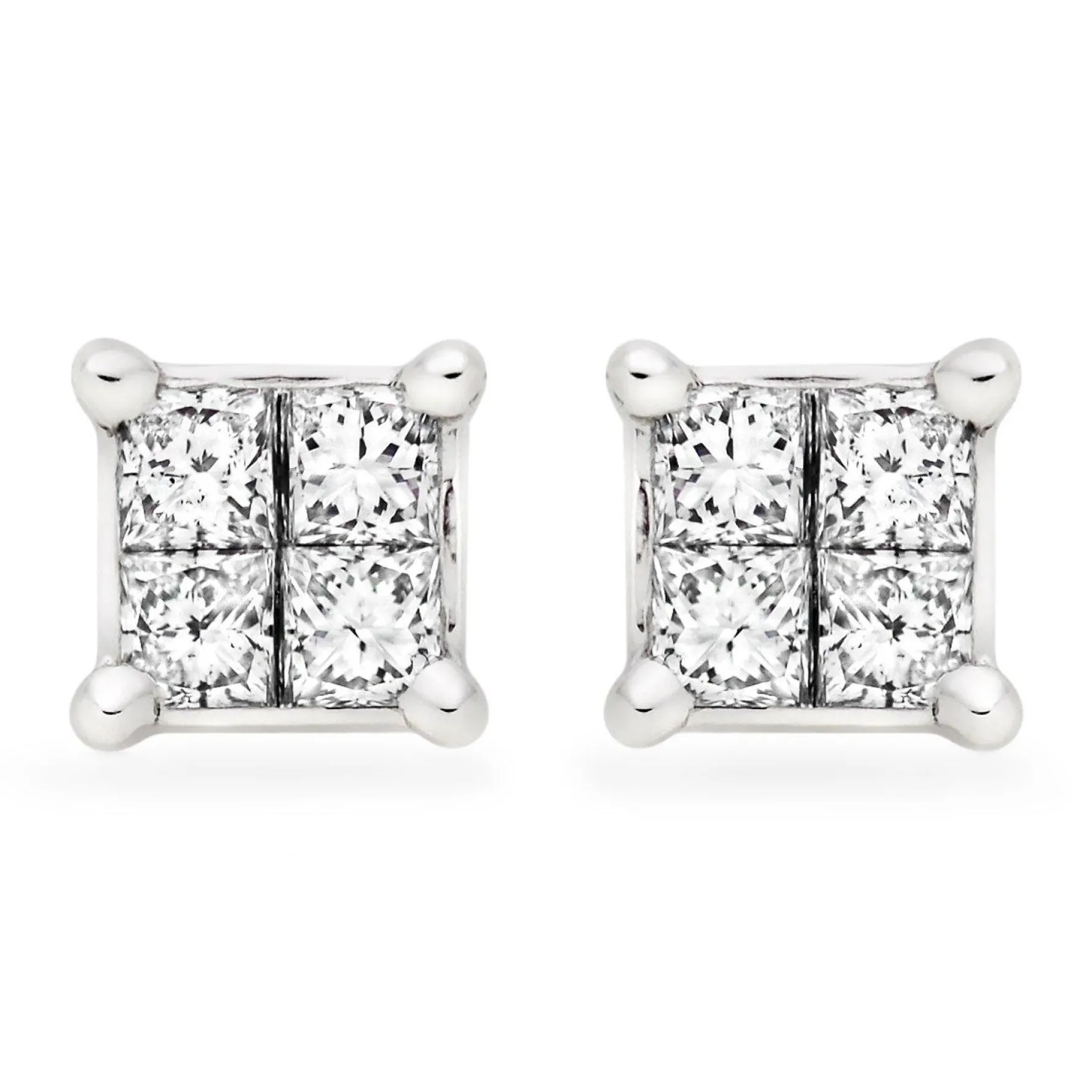 Beaverbrooks 18ct White Gold Diamond Stud Earrings