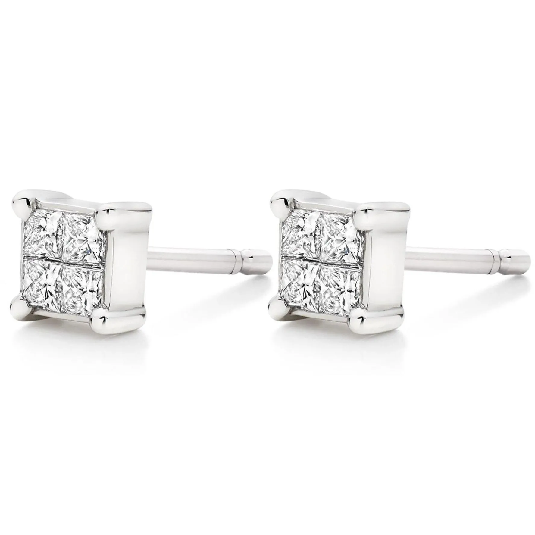 Beaverbrooks 18ct White Gold Diamond Stud Earrings