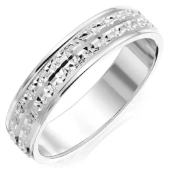 Beaverbrooks 9ct White Gold 4.5mm Sparkle Cut Ladies Wedding Ring