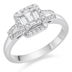 Beaverbrooks 18ct White Gold Diamond Cluster Ring