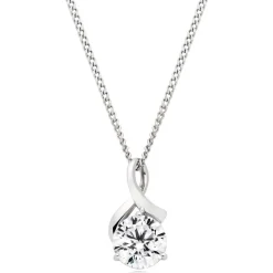 Beaverbrooks 9ct White Gold Cubic Zirconia Pendant