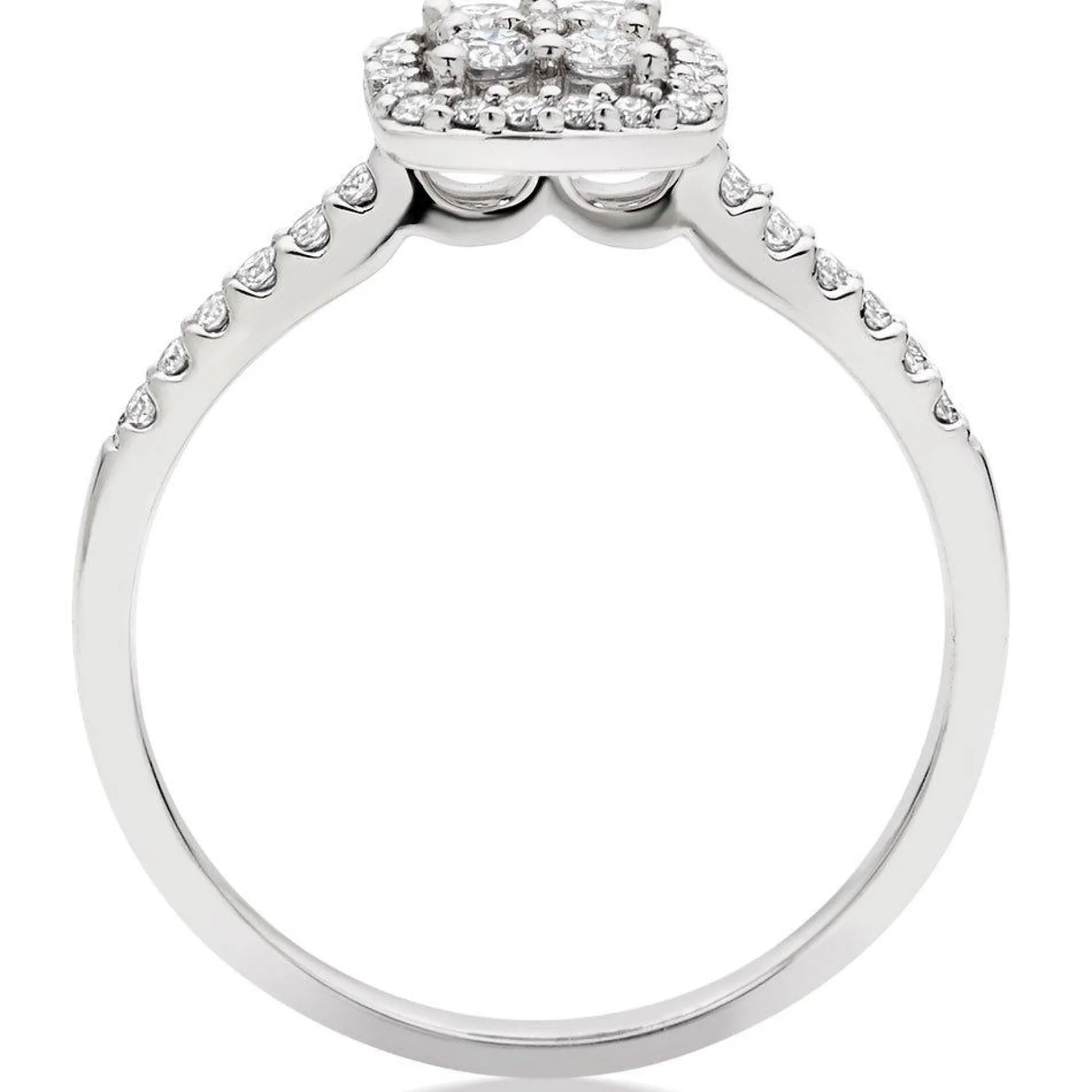 Beaverbrooks 9ct White Gold Diamond Cluster Halo Ring