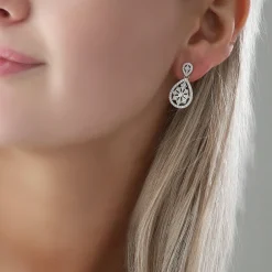 Beaverbrooks 9ct White Gold Diamond Cluster Earrings