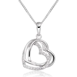 Beaverbrooks 9ct White Gold Cubic Zirconia Heart Pendant