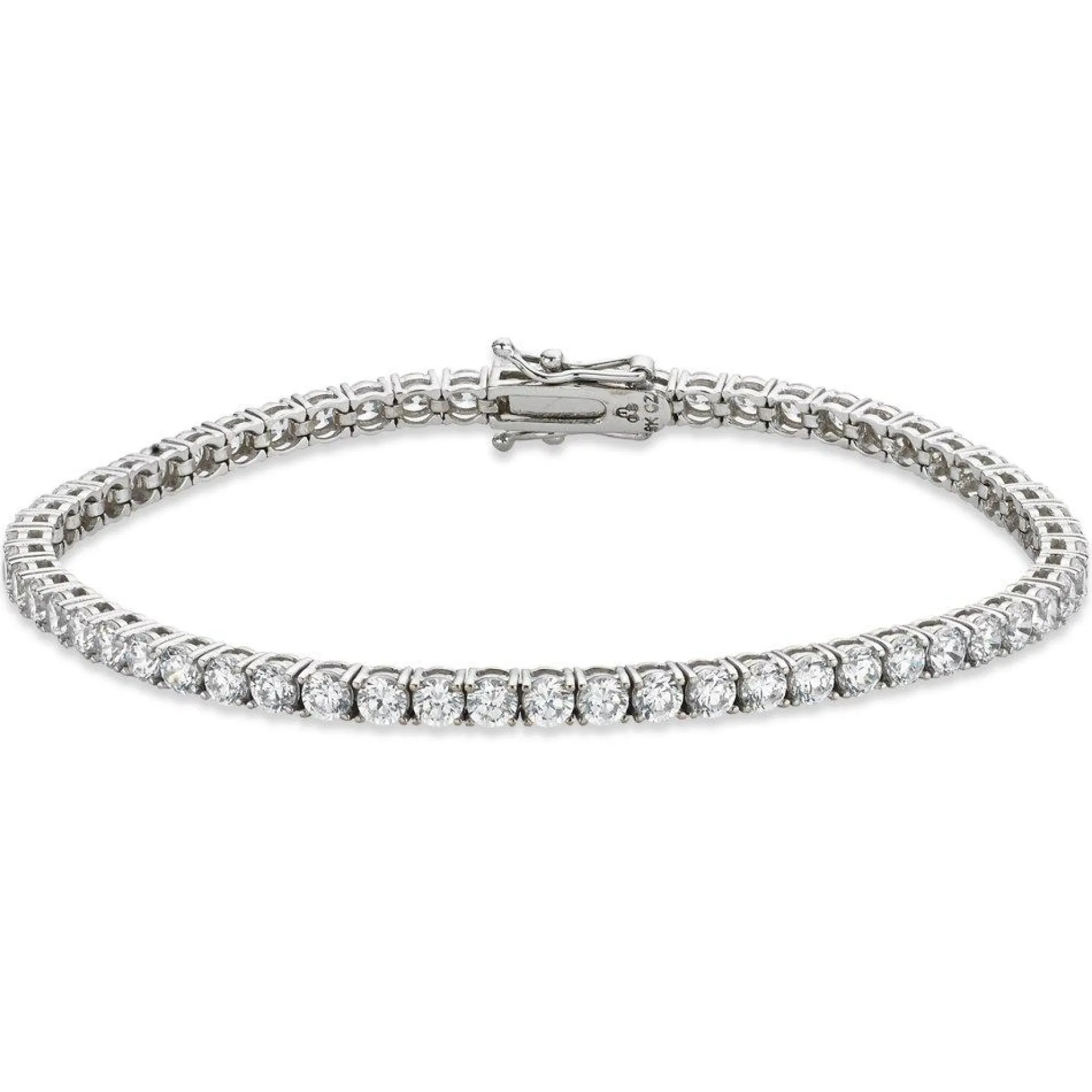 Beaverbrooks 9ct White Gold Cubic Zirconia Bracelet - 20cm