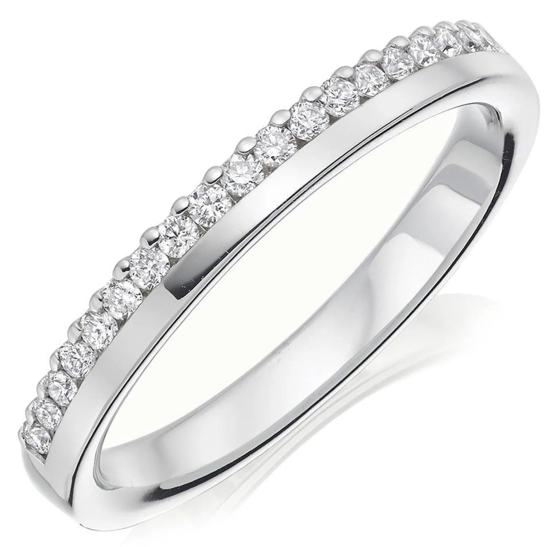 Beaverbrooks 18ct White Gold Diamond 2.5mm Ladies Wedding Ring