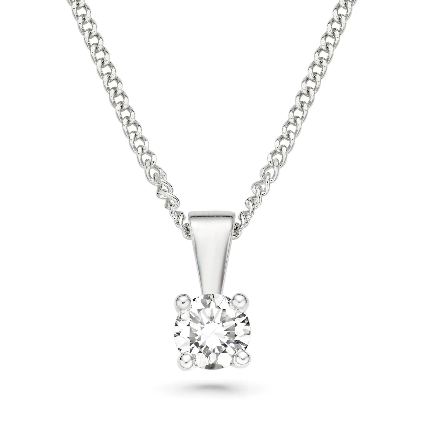 Beaverbrooks 9ct White Gold Diamond Solitaire Pendant