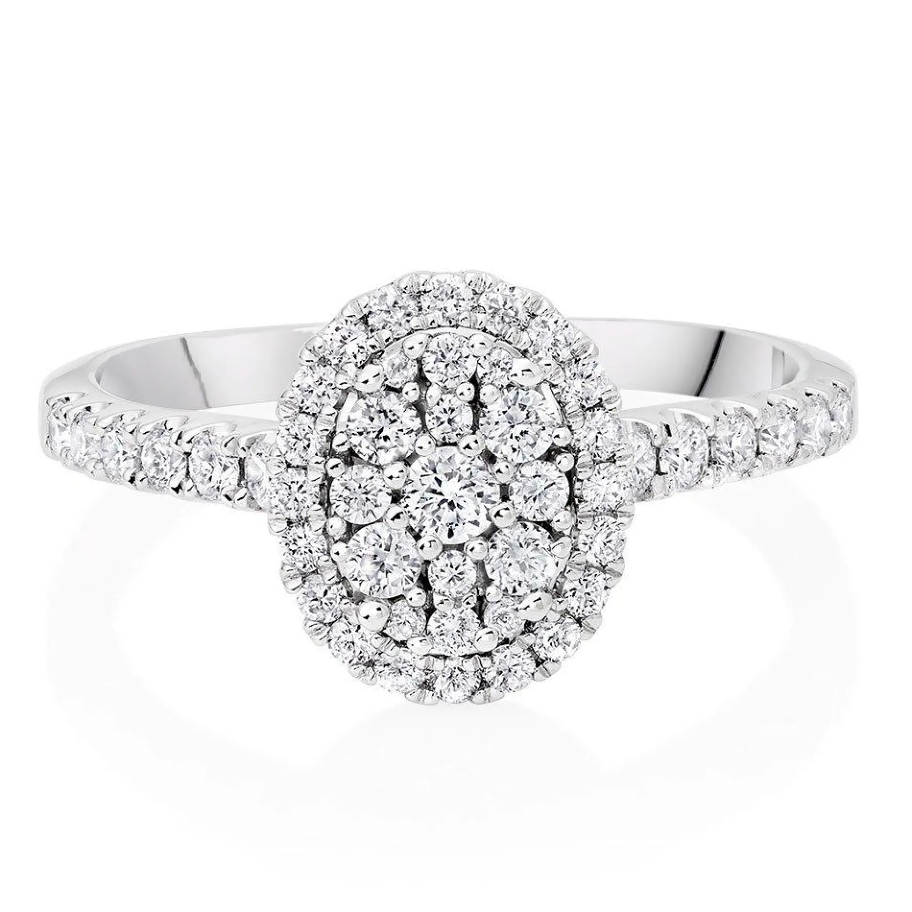 Beaverbrooks 9ct White Gold Diamond Cluster Ring