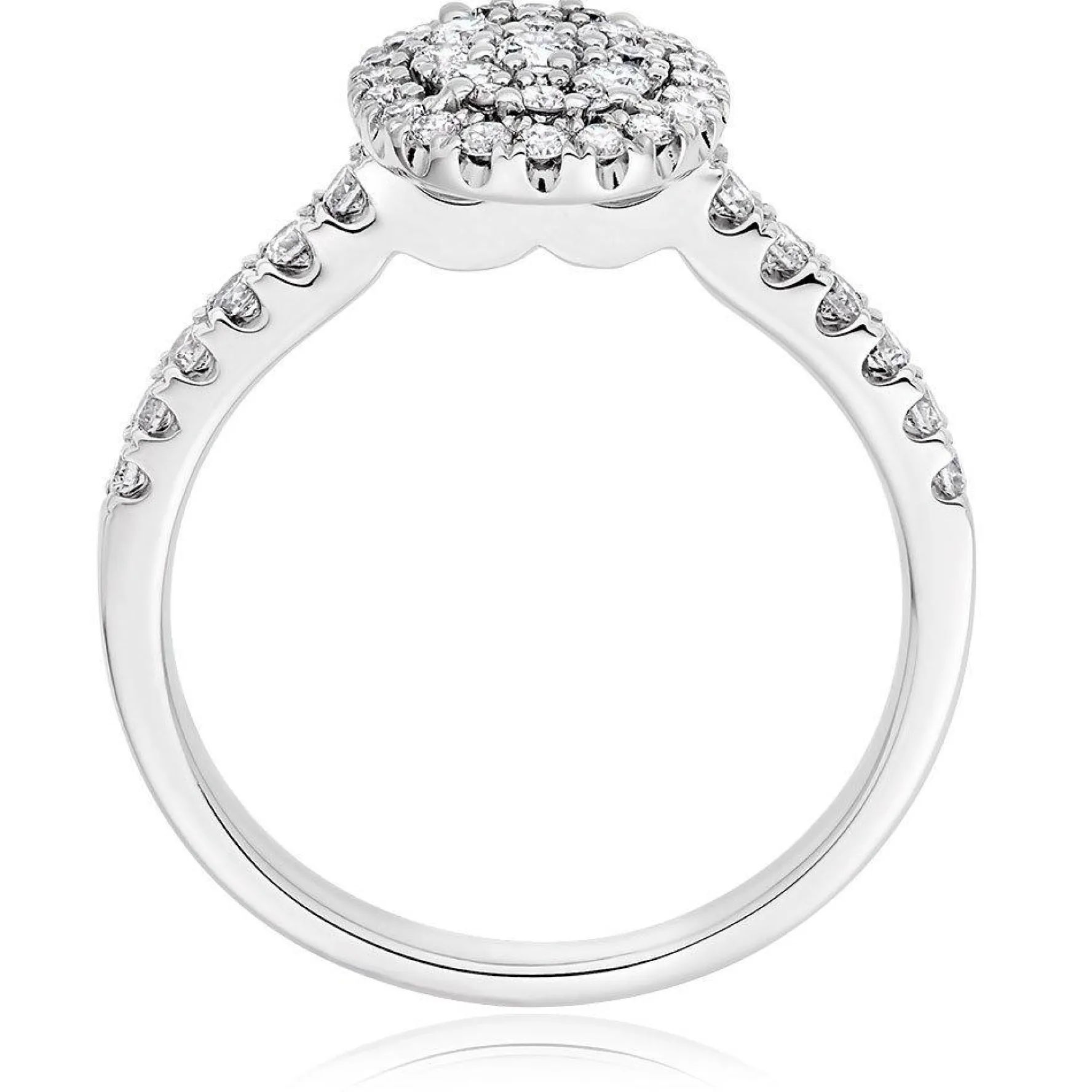 Beaverbrooks 9ct White Gold Diamond Cluster Ring