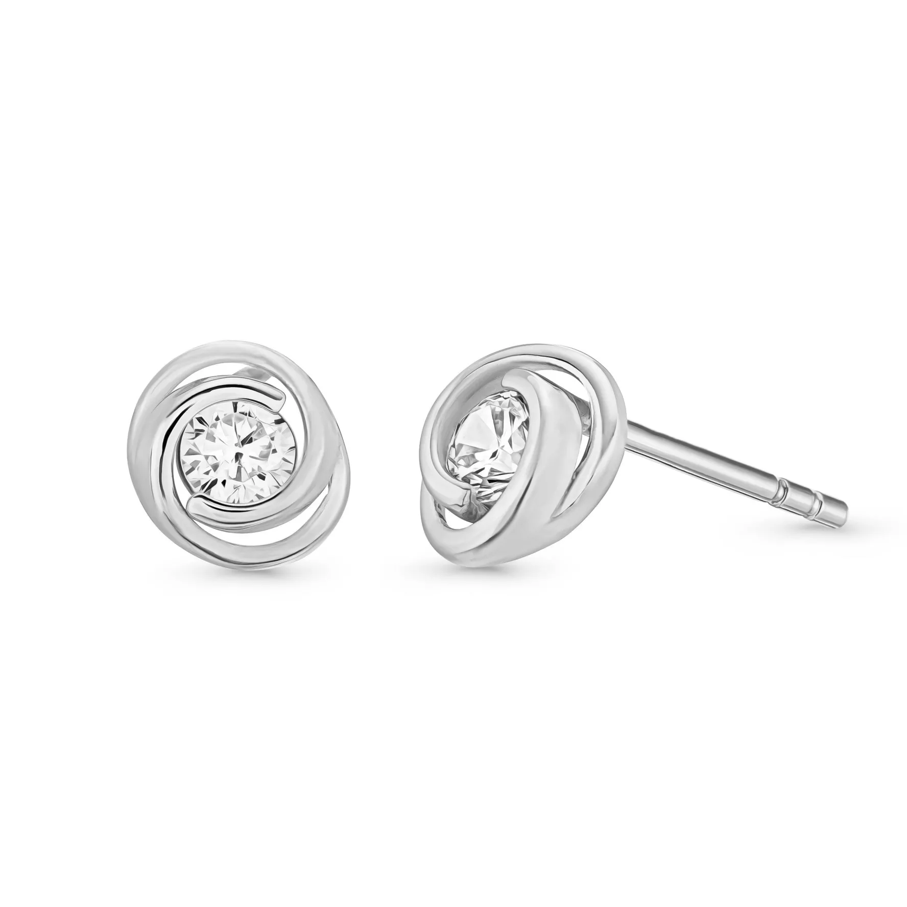 Beaverbrooks 9ct White Gold Cubic Zirconia Stud Earrings