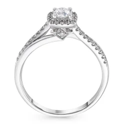 Beaverbrooks 18ct White Gold Diamond Halo Engagement Ring