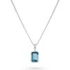 Beaverbrooks 9ct White Gold Blue Topaz Pendant