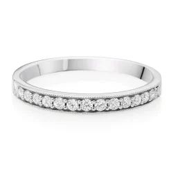 Beaverbrooks 18ct White Gold Diamond 2mm Half Eternity Ring