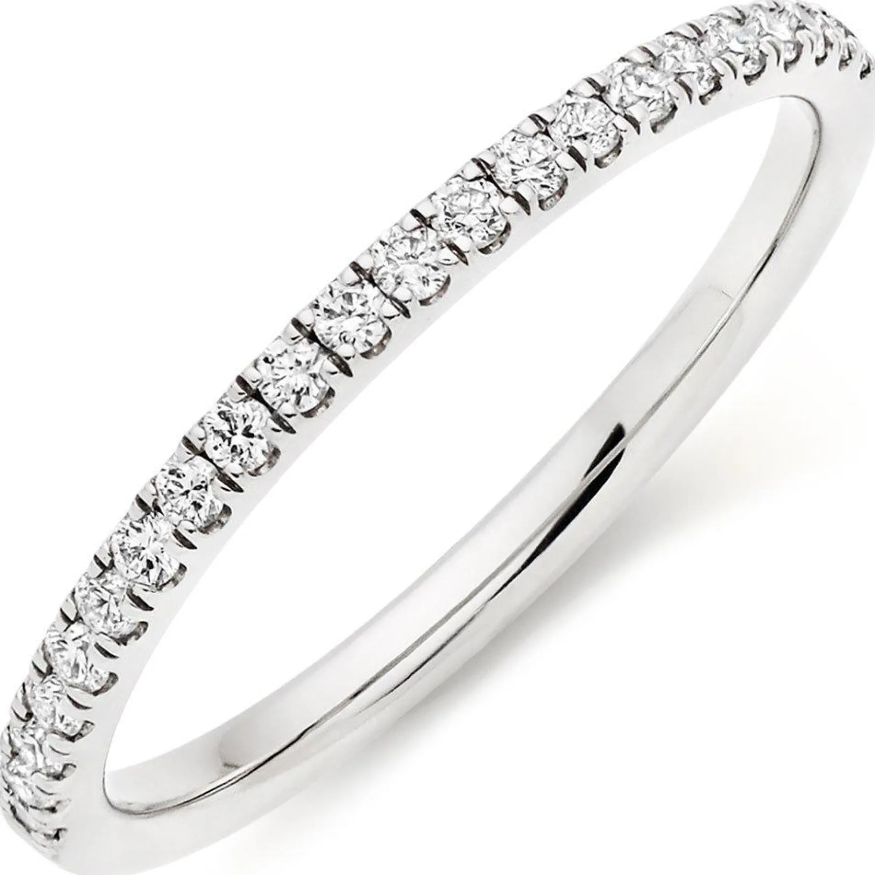 Beaverbrooks 18ct White Gold Diamond 1.5mm Ladies Wedding Ring