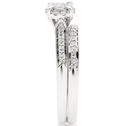 Beaverbrooks 18ct White Gold Diamond 4mm Halo Bridal Set