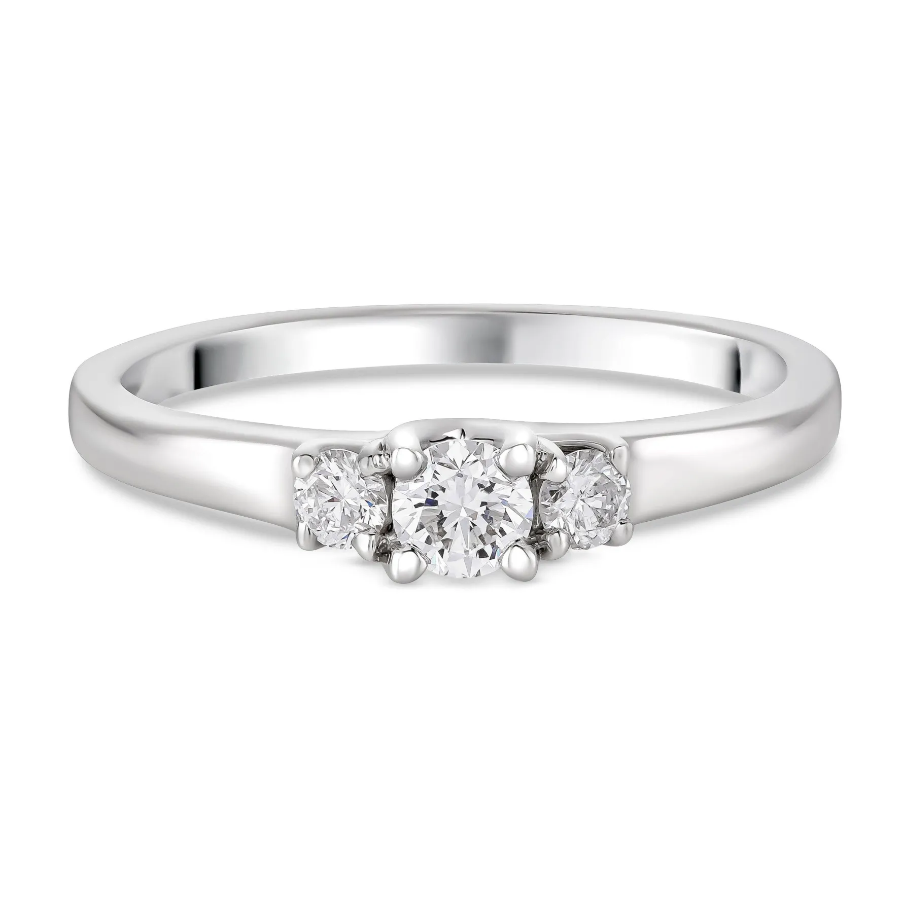 Beaverbrooks 9ct White Gold Diamond Three Stone Engagement Ring