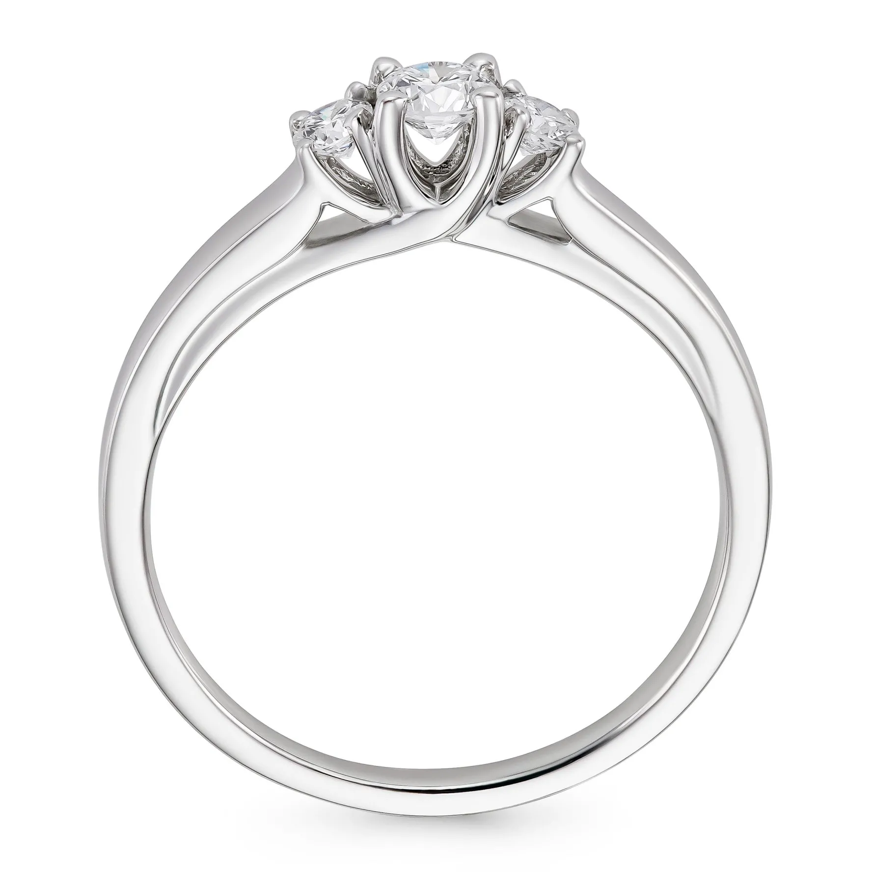 Beaverbrooks 9ct White Gold Diamond Three Stone Engagement Ring