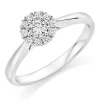 Beaverbrooks 18ct White Gold Diamond Cluster Engagement Ring