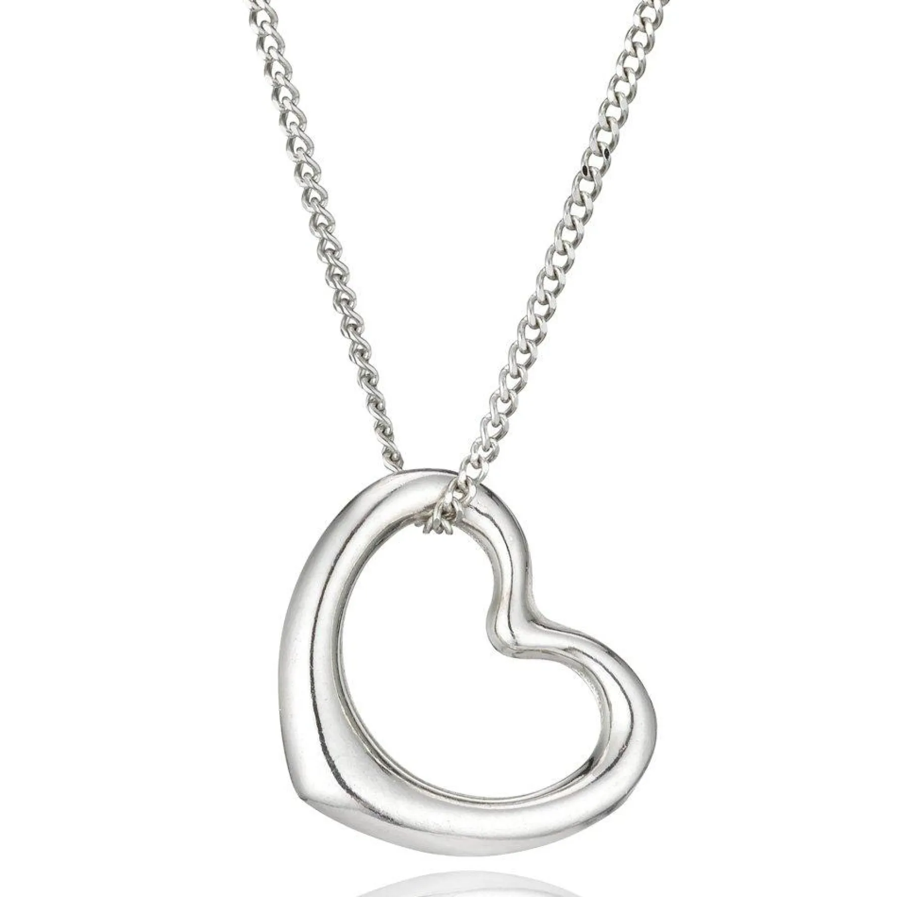 Beaverbrooks 9ct White Gold Heart Pendant