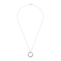 Beaverbrooks 18ct White Gold Diamond Sapphire Pendant