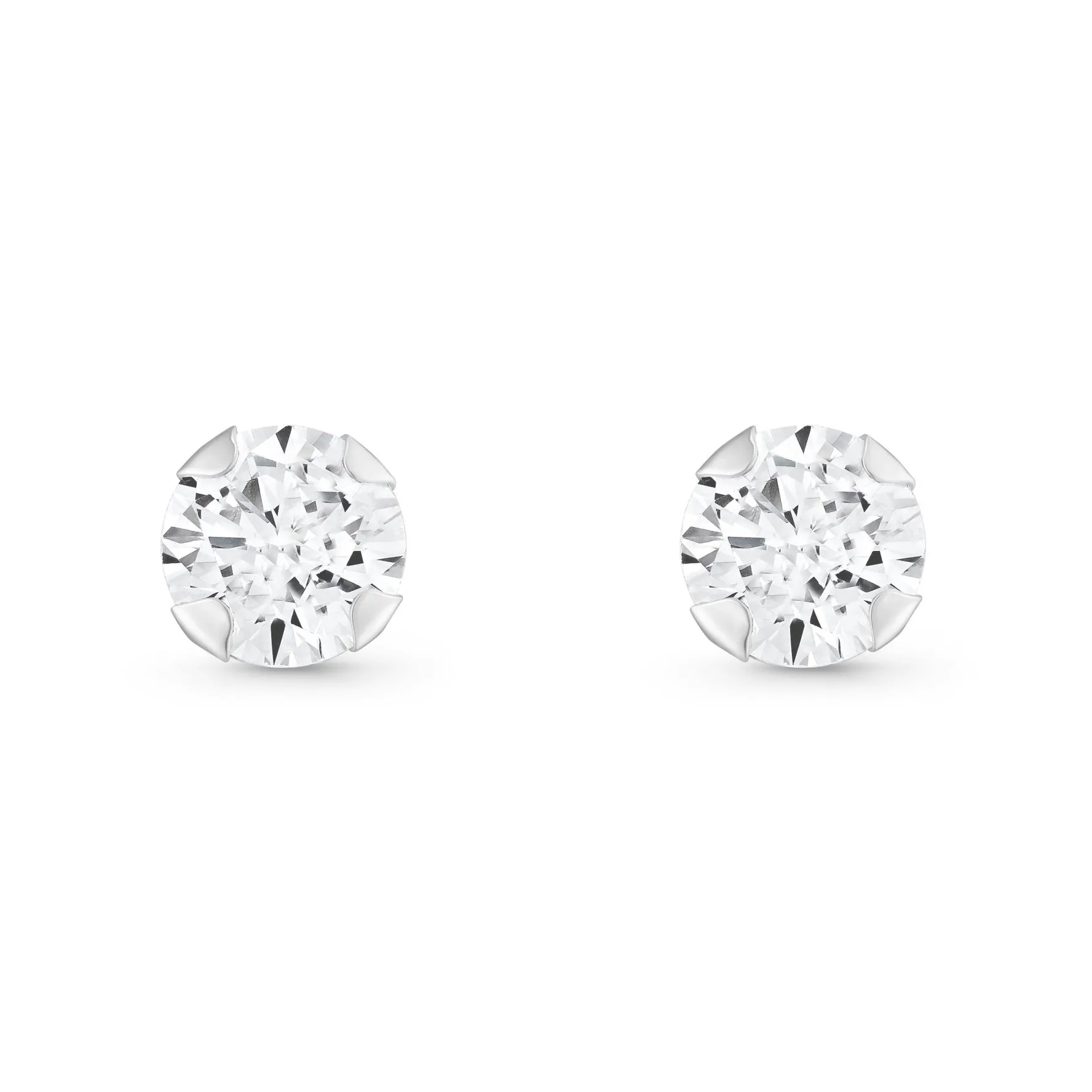 Beaverbrooks 9ct White Gold Cubic Zirconia Stud Earrings