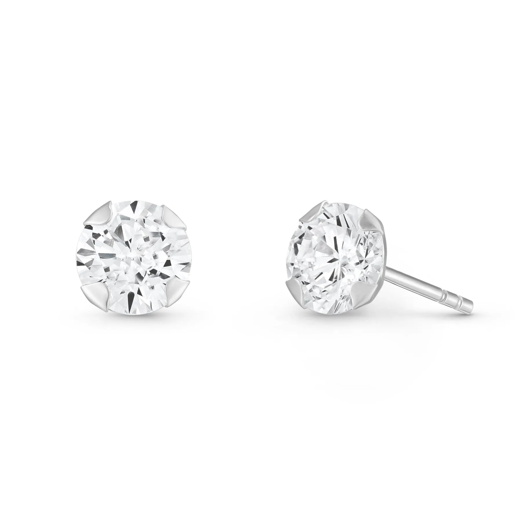 Beaverbrooks 9ct White Gold Cubic Zirconia Stud Earrings