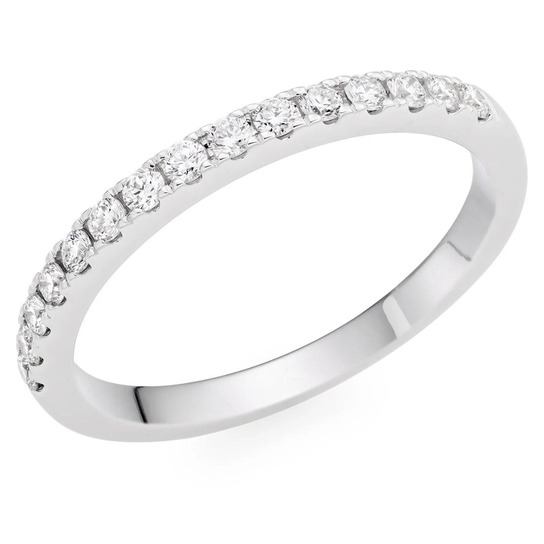 Beaverbrooks 18ct White Gold Diamond 2mm Ladies Wedding Ring