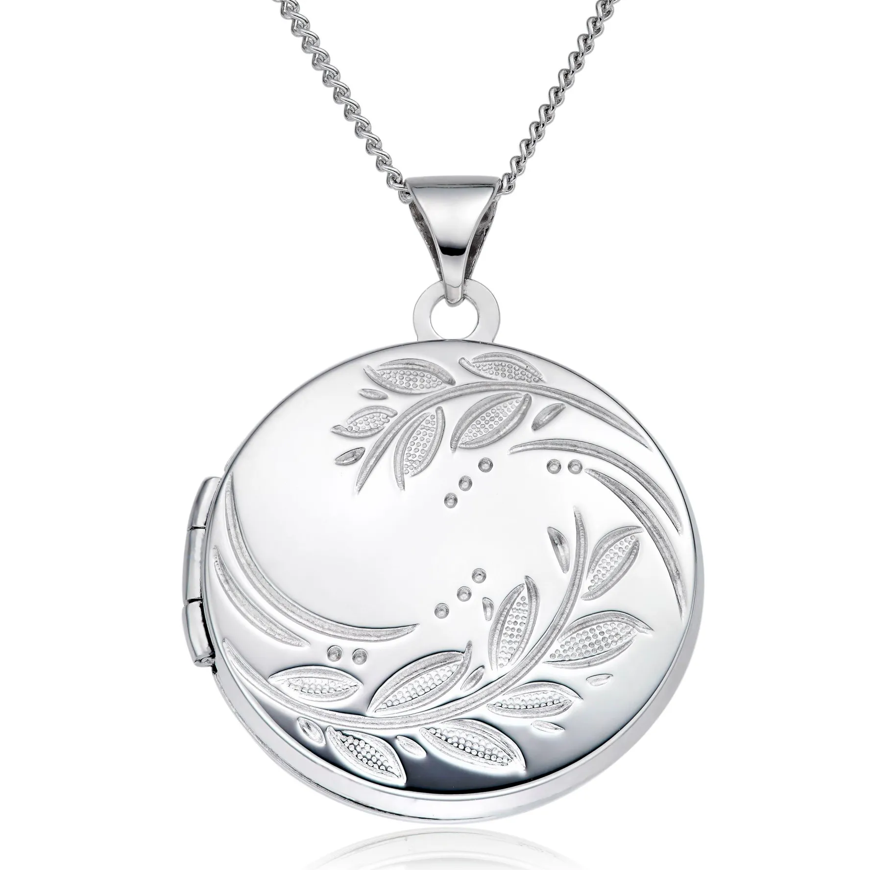 Beaverbrooks 9ct White Gold Leaf Locket