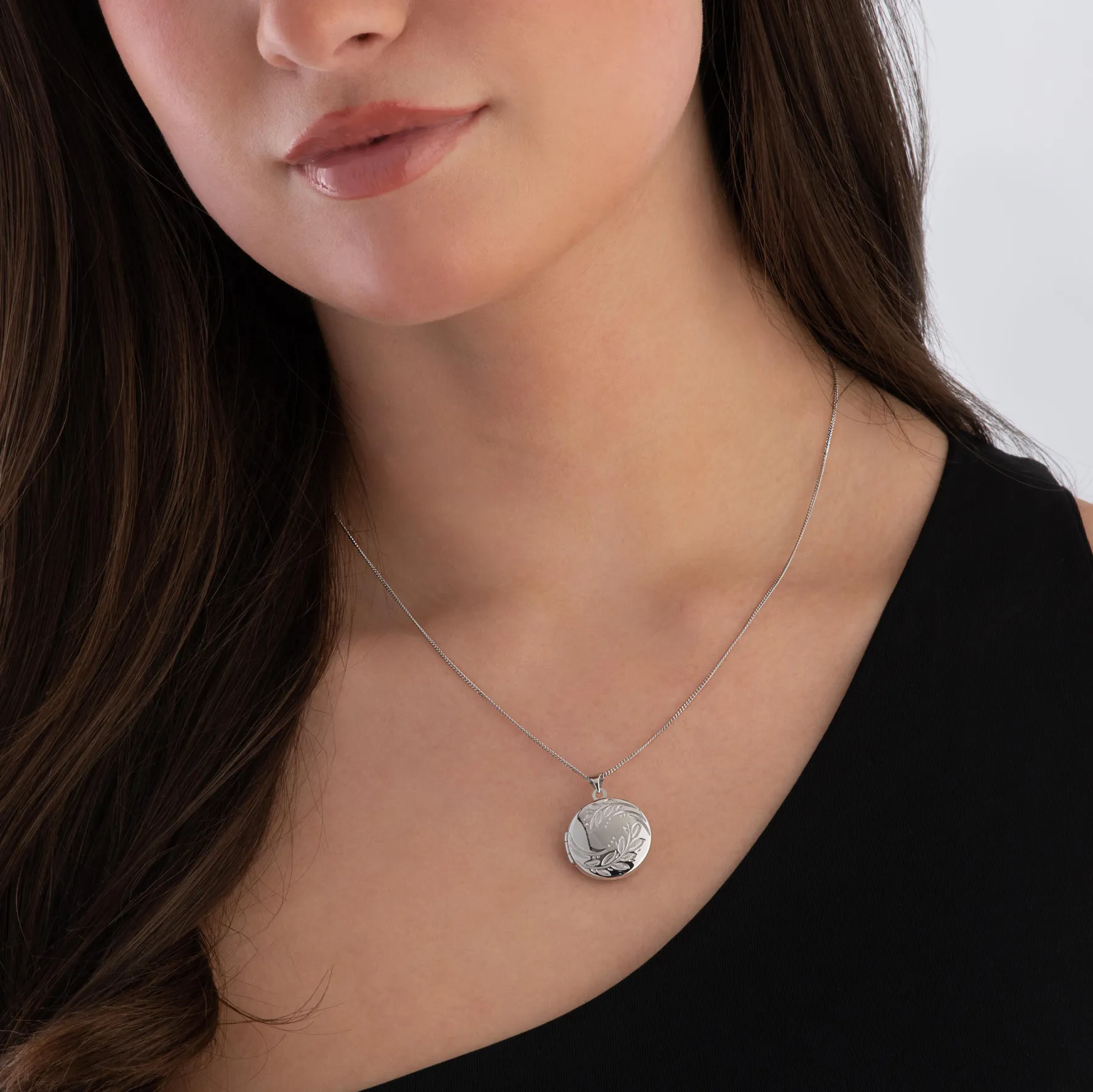 Beaverbrooks 9ct White Gold Leaf Locket