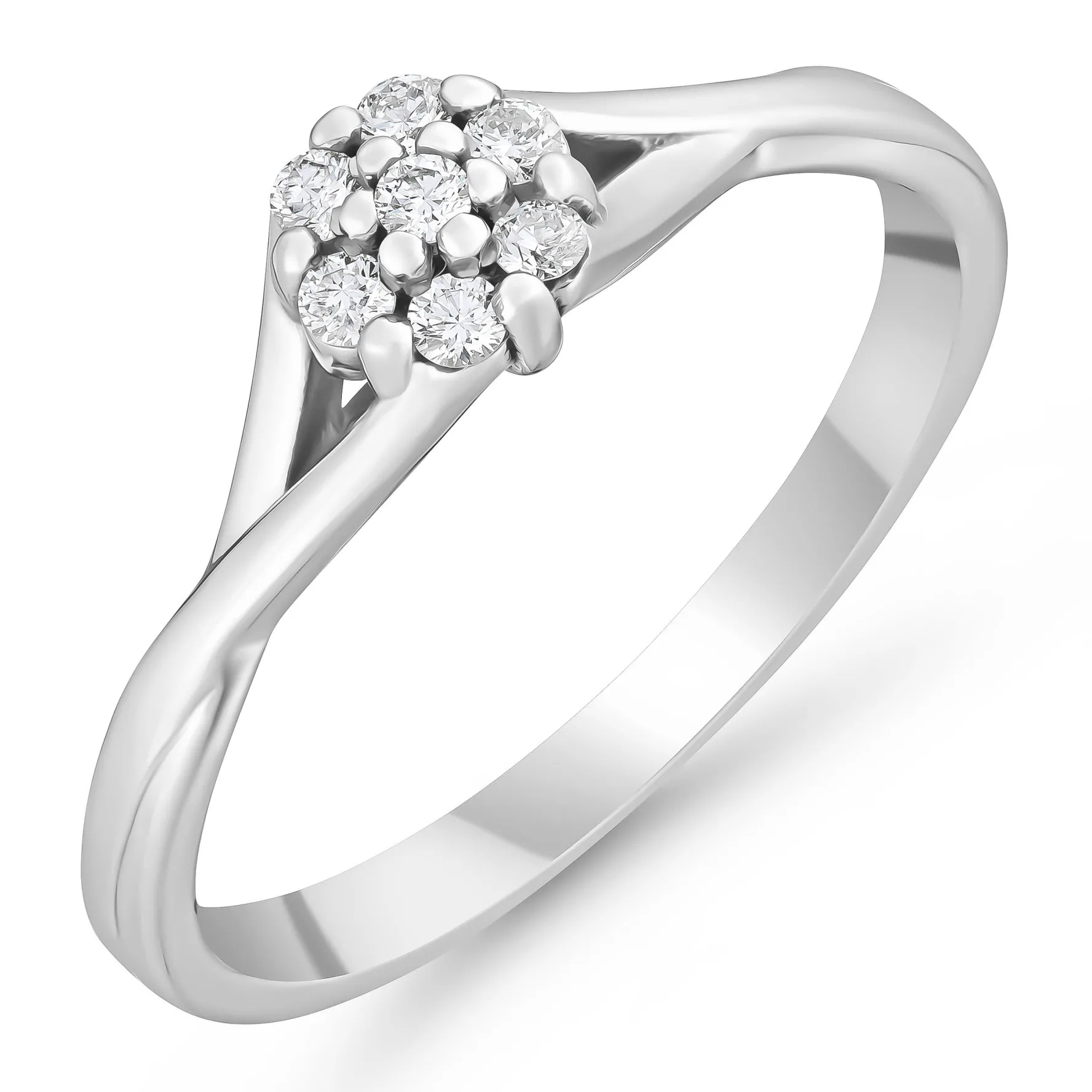 Beaverbrooks 9ct White Gold Diamond Cluster Ring