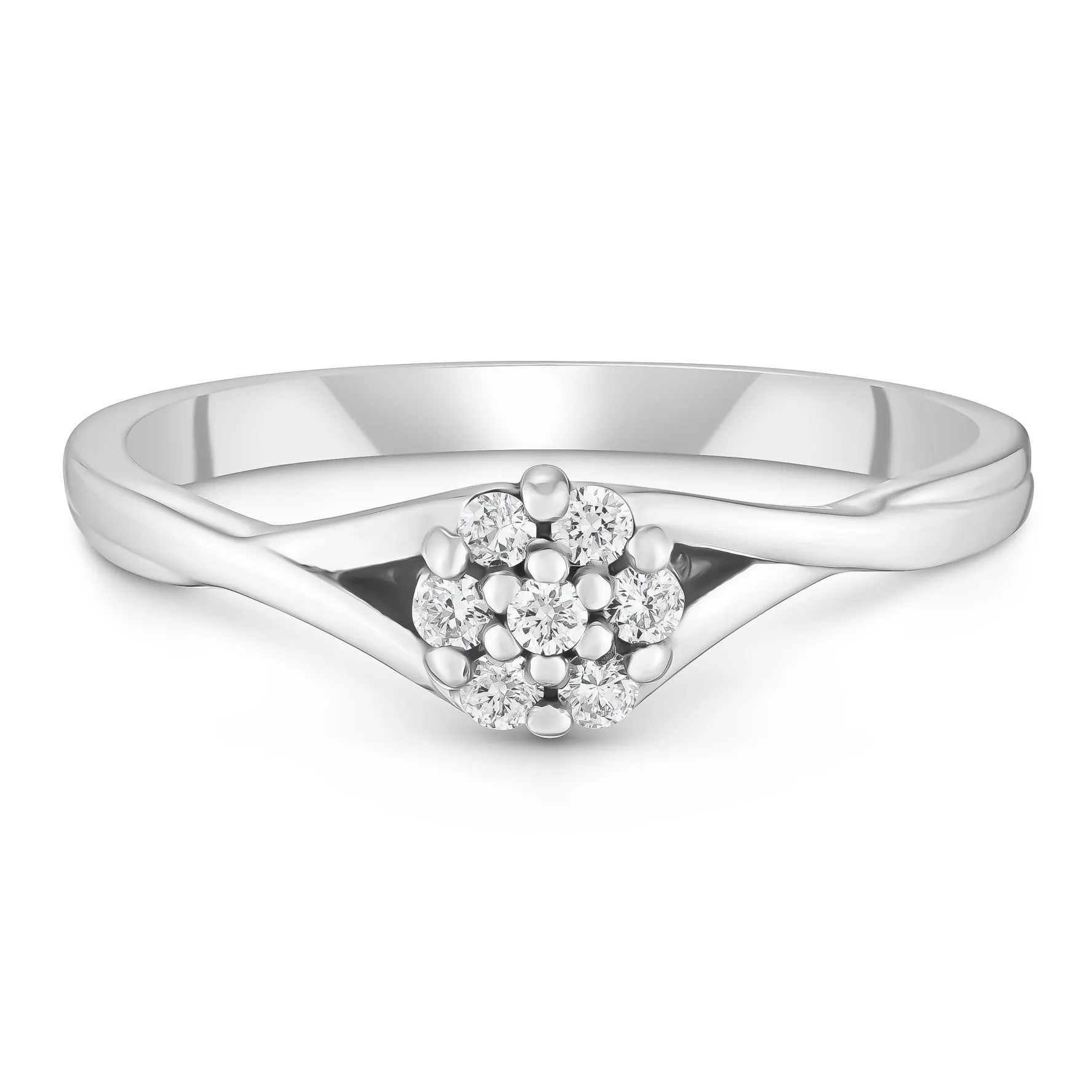 Beaverbrooks 9ct White Gold Diamond Cluster Ring