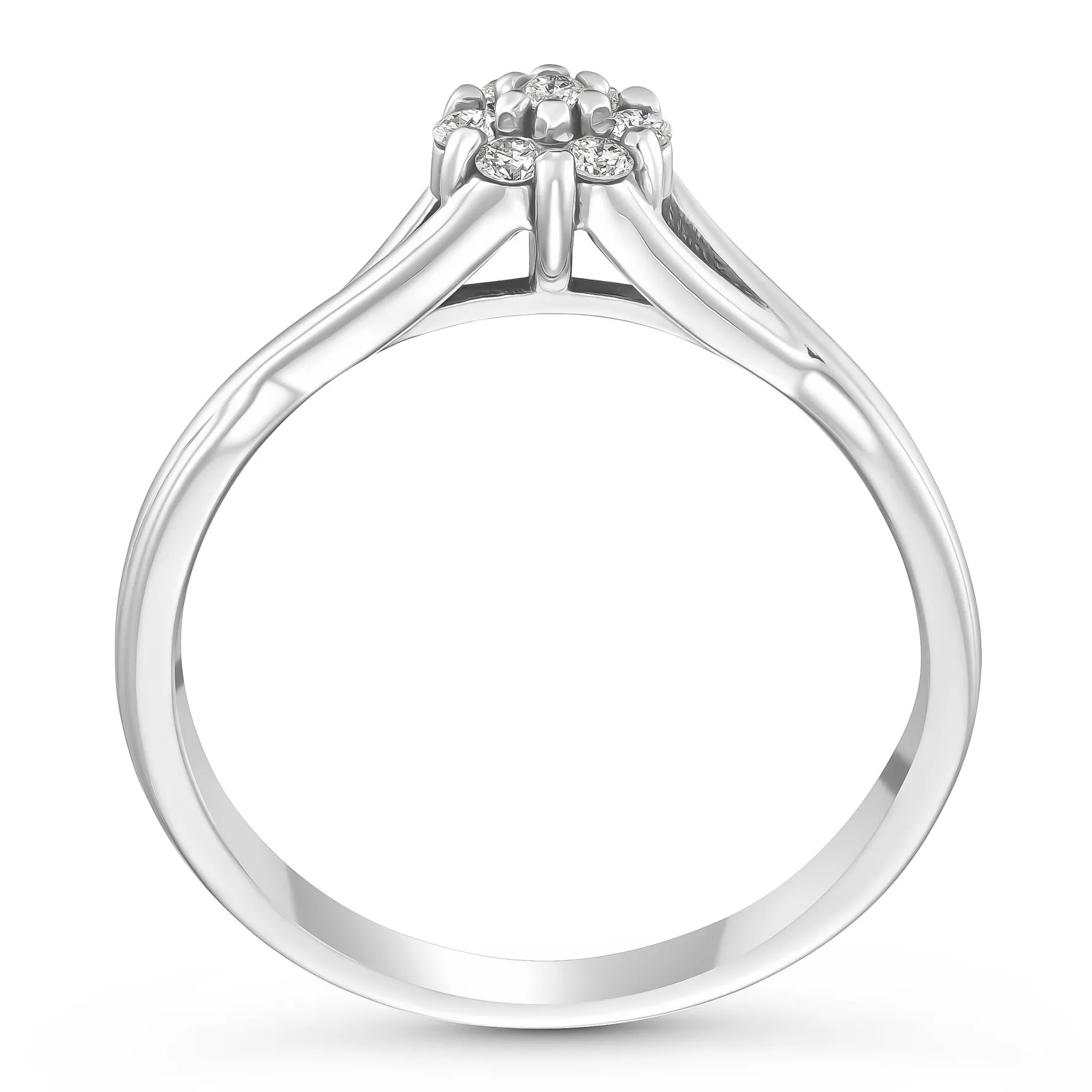 Beaverbrooks 9ct White Gold Diamond Cluster Ring