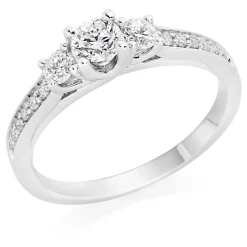 Beaverbrooks 9ct White Gold Diamond Three Stone Ring