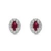 Beaverbrooks 18ct White Gold Diamond Ruby Halo Earrings