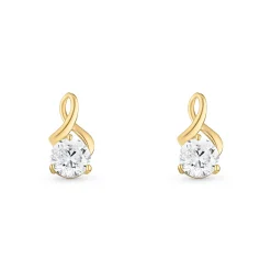 Beaverbrooks 9ct Yellow Gold Cubic Zirconia Stud Earrings