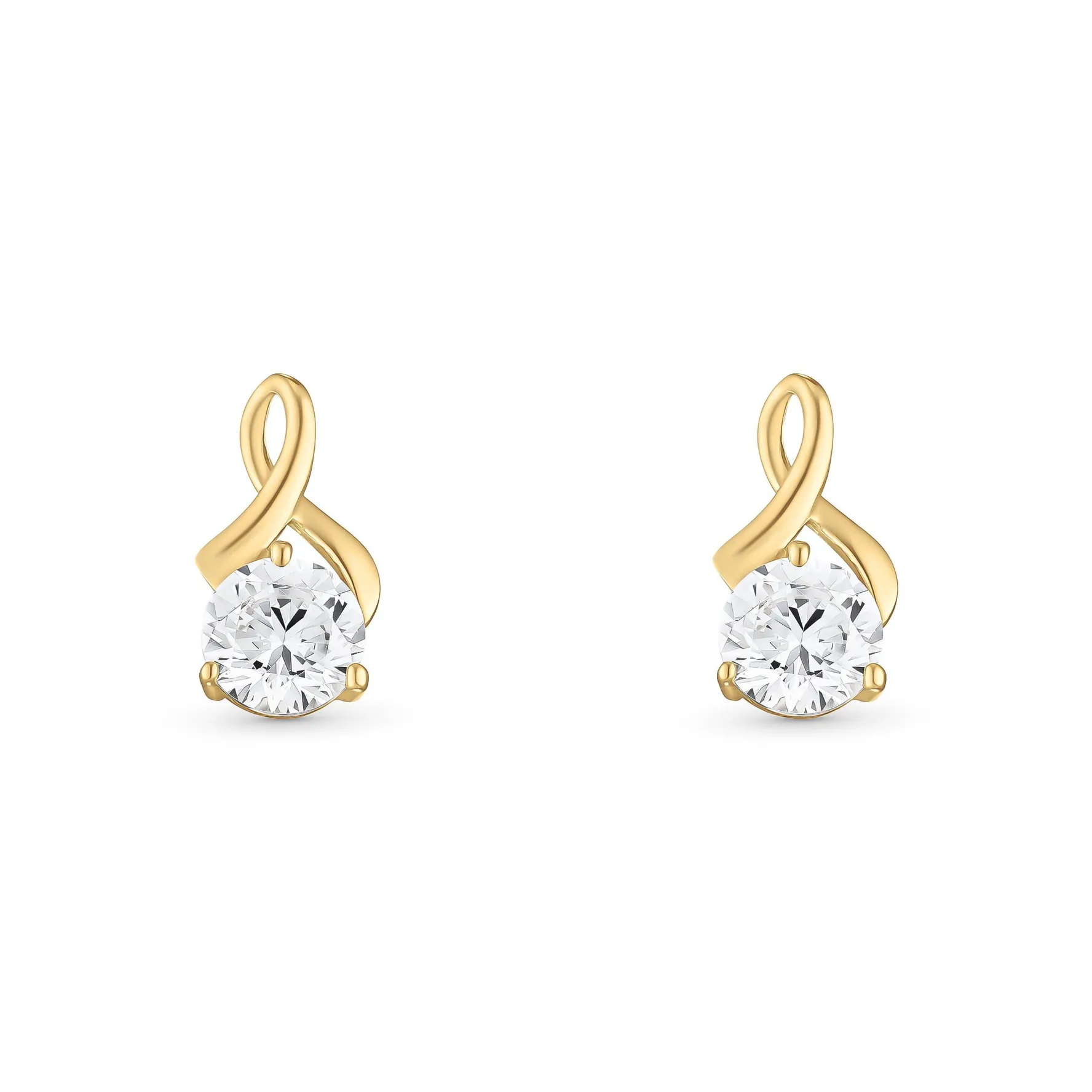 Beaverbrooks 9ct Yellow Gold Cubic Zirconia Stud Earrings