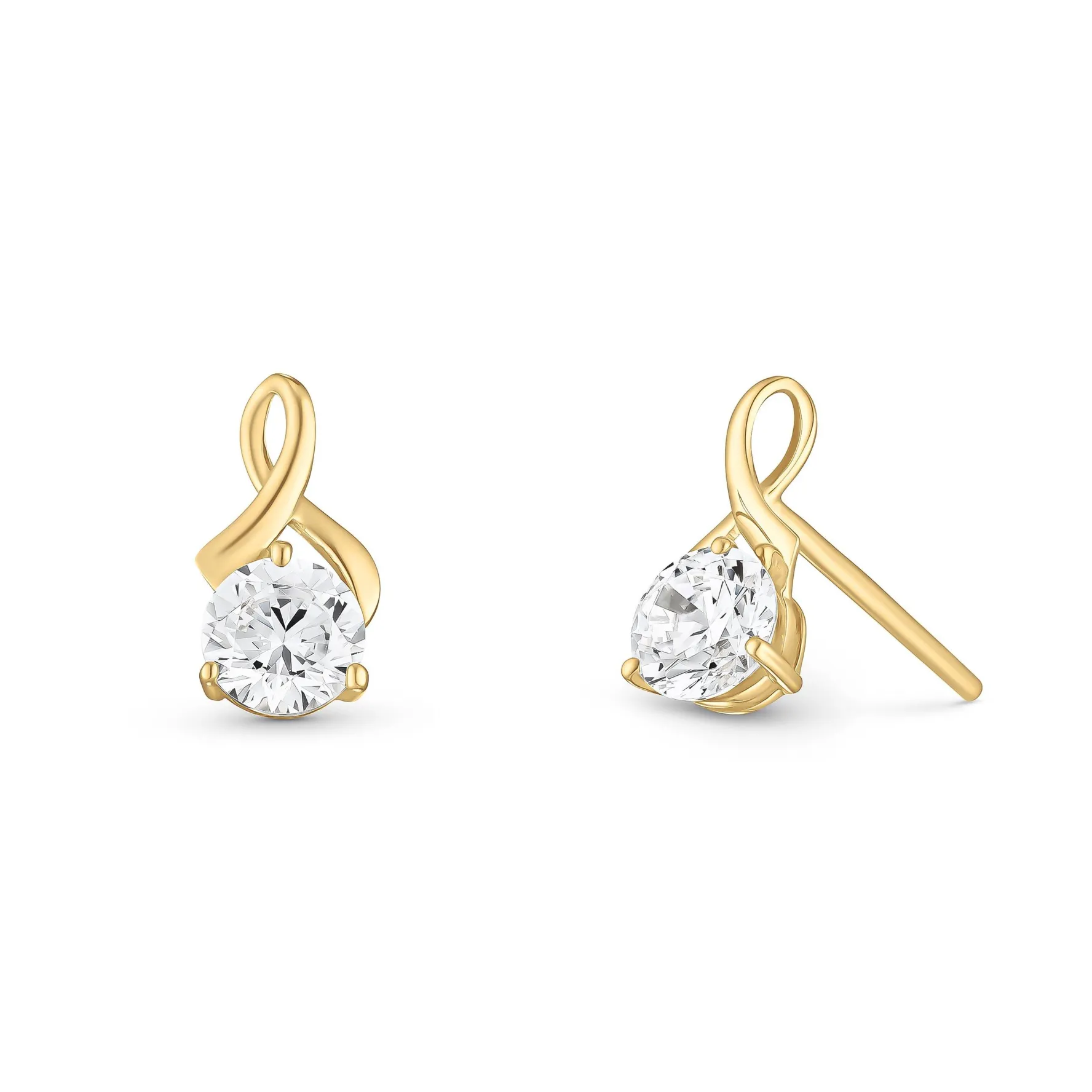 Beaverbrooks 9ct Yellow Gold Cubic Zirconia Stud Earrings