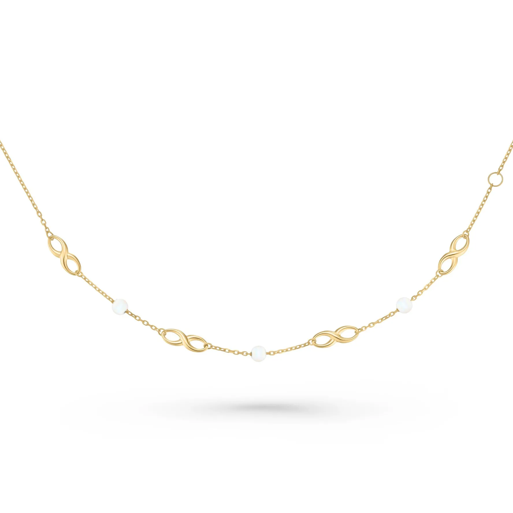 Beaverbrooks 9ct Yellow Gold Freshwater Cultured Pearl Infinity Bracelet